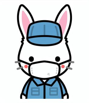 Illustration, rabbit, operator, mask, 