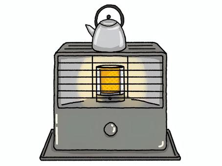 やかんを乗せた石油ストーブ やかんを乗せた石油ストーブ 石油ストーブ,やかん,暖房器具,防寒,冬,グレー,ステンレス,ケトル,火のイラスト素材