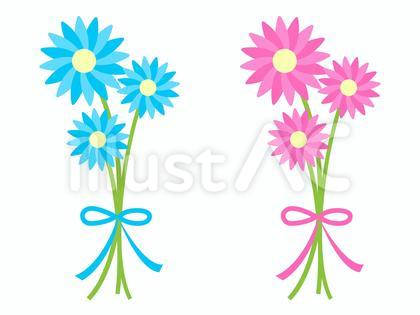 リボンで結ばれた花の束