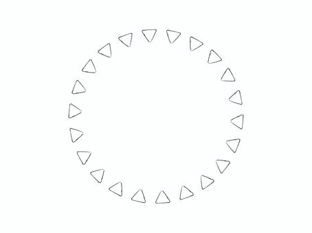 素朴な手書き風三角フレーム フレーム,枠,囲み,三角,鉛筆,円,丸,サークル,幾何学,手書きのイラスト素材