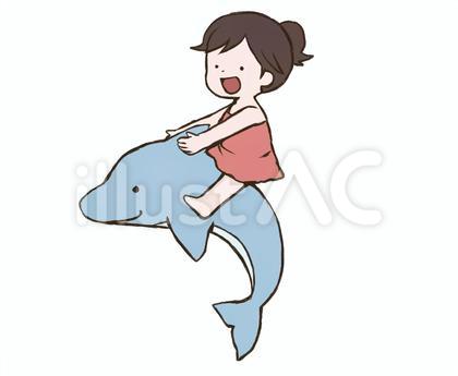 イルカに乗る女の子