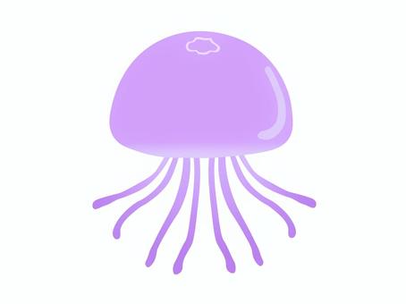 クラゲ1(紫) クラゲ,海洋生物,生き物,海,透明感,柔らかい,ゆらゆら,癒し,夏,紫のイラスト素材