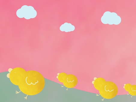 シンプルなヒヨコの背景(ピンク系) シンプル,ヒヨコ,ひよこ,背景,壁紙,鳥,動物のイラスト素材