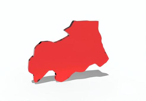 日本_広島県単独 広島県,広島,日本,地図,都道府県,立体,強調,県,国土,赤のイラスト素材