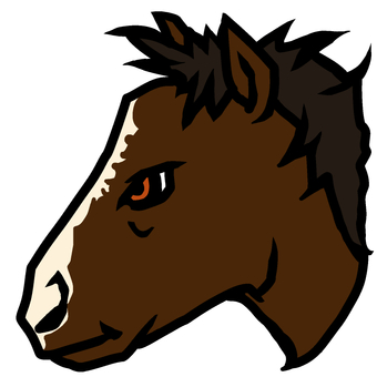 左横顔の長めな白斑のある茶色の馬C 白斑,馬,horse,ウマ,競馬,競走馬,ダービー,名馬,四足歩行,尻尾のイラスト素材