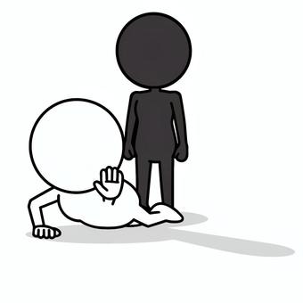 迫りくる恐怖 棒人間,逃げる,追う,迫る,手を伸ばす,恐怖,緊張,危険,対立,追跡のイラスト素材