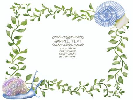 Cochlear and plant frame, JPG and PNG Cochlear and plant frame, snails, plant, rainy season, JPG and PNG