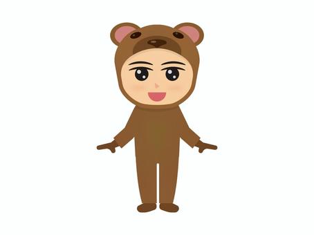 クマの着ぐるみスーツを着た人 着ぐるみ,スーツアクター,熊,変人,変わり者,人物,シンプル,ベクターのイラスト素材
