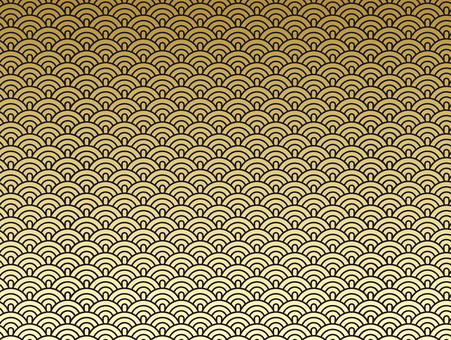 海波和背景 青海波,豪華,はがき,涼しい,清涼,イラスト,金,高級,ゴージャス,波模様のイラスト素材