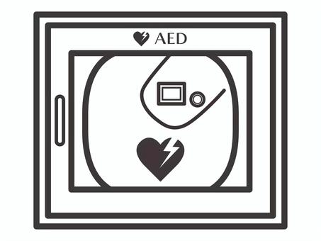 插圖, aed, 醫療設備, 圖標, 