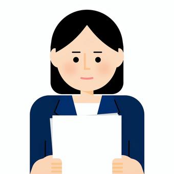 Business person (female) checking documents, business person, career woman, business woman, JPG and PNG