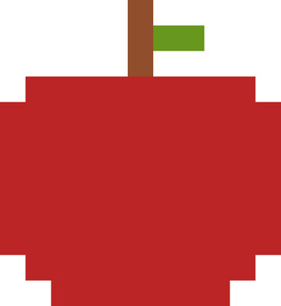 赤いりんごのドットアイコン