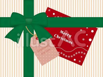 クリスマスカードとリボンとタグ04