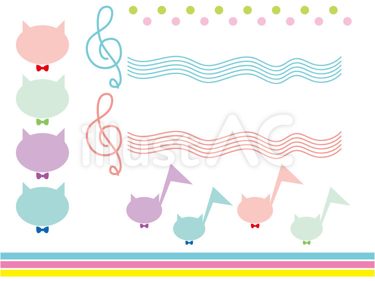 猫音符 猫,cat,ねこのイラスト素材