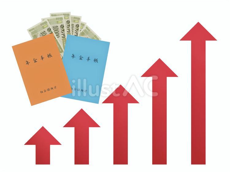 年金増額と老後 年金,年金増額,上がるのイラスト素材