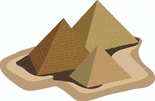 砂漠のピラミッド ピラミッド,エジプト,中南米,クフ王,墓,古代,建物,世界,文化,遺産のイラスト素材