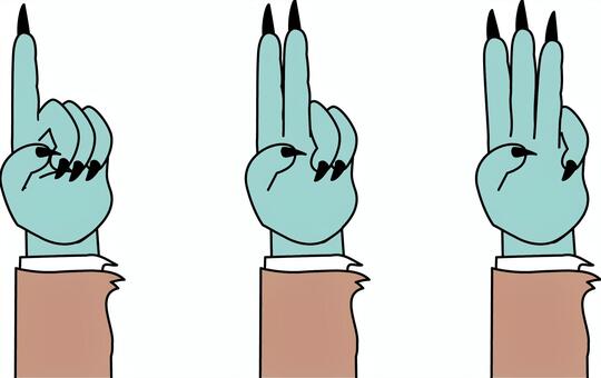 カウントダウン　 カウントダウン,数える,悪魔,お化け,ドラキュラ,ホラー,手,怖いのイラスト素材