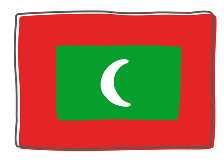 Maldives flag illustration, handwritten, misprinted style, JPG, PNG and AI Maldives flag illustration, handwritten, misprinted style, , JPG, PNG and AI