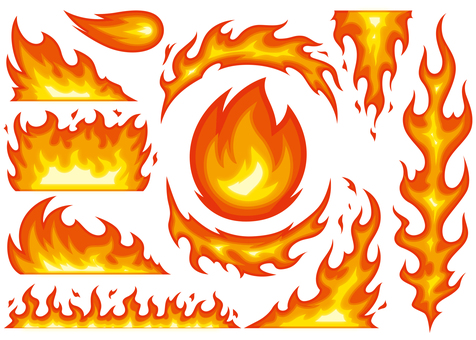 様々な炎_48 火,炎,ファイヤー,火事,燃焼,炎上,火炎,焼く,加熱,フレイムのイラスト素材