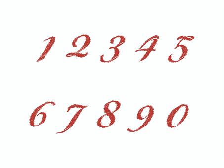 数字（手書き風）03-02 数字,ナンバー,番号,赤,手書き風,セット,アイコンのイラスト素材