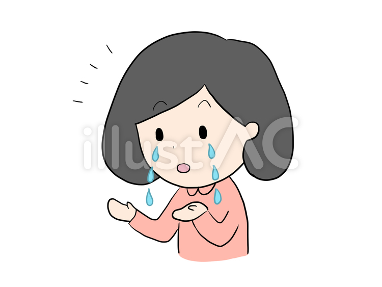 涙が出ていることに気付いた女性 涙,泣く,気付くのイラスト素材