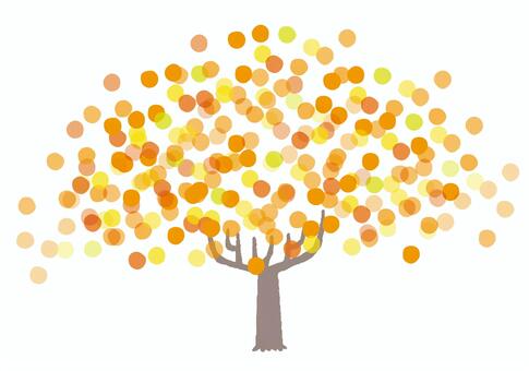 紅葉の木 木,紅葉,秋,ドット,水玉,シンプル,植物,アイコン,10月,11月のイラスト素材