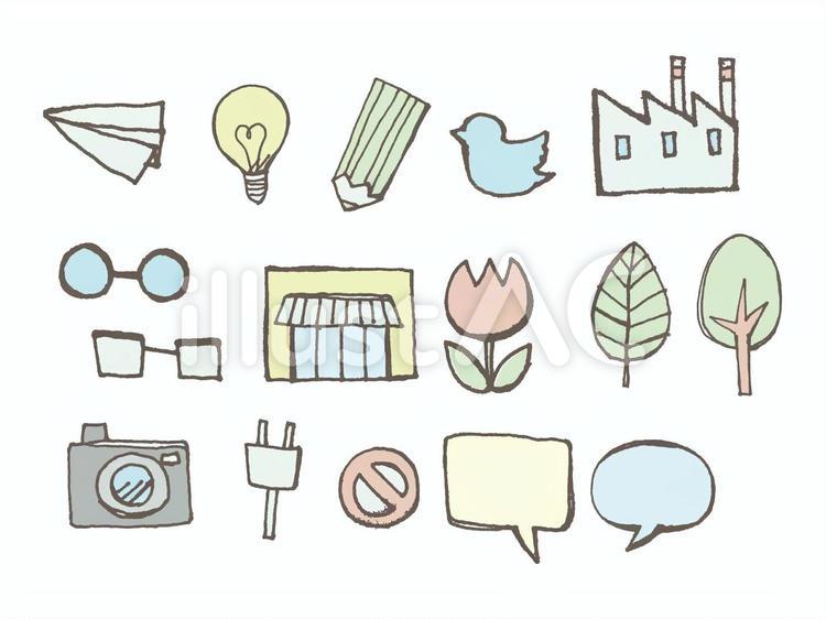 手描きのアイコン アイコン,手描き,工場のイラスト素材