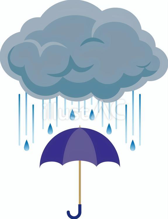 梅雨の季節：傘と雨粒 雨,傘,雲のイラスト素材