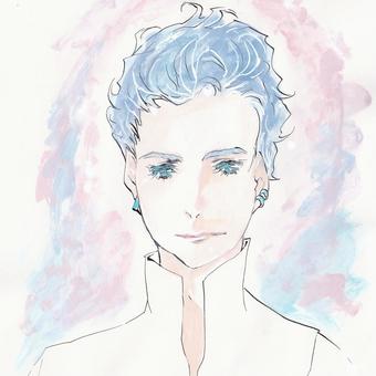 インドから参りました。 手描き,水彩,微笑み,イケメン,男性のイラスト素材