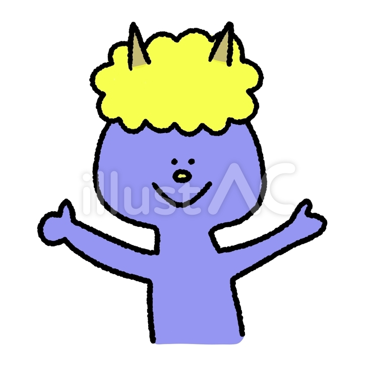 青鬼① 青,青鬼,鬼のイラスト素材
