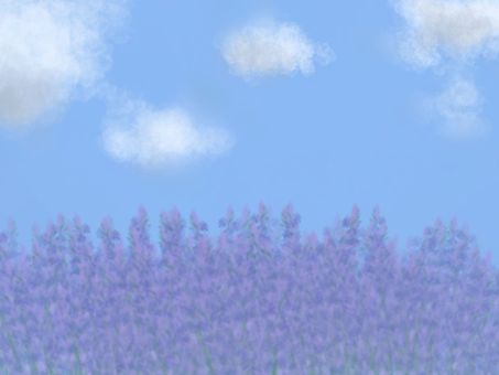 青空とラベンダー畑 青空とラベンダー畑 ラベンダー,青空,雲,紫,花畑,爽やか,涼しげ,白,自然,背景のイラスト素材