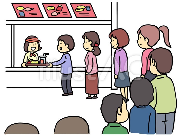 人気のファーストフード店 ファストフード,ファストフード店,お店のイラスト素材