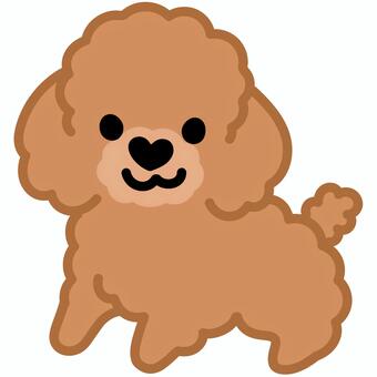 ハート鼻のプードル（立つ）1 プードル,トイプードル,犬,動物,ハート,鼻,立つ,シンプル,かわいい,キュートのイラスト素材