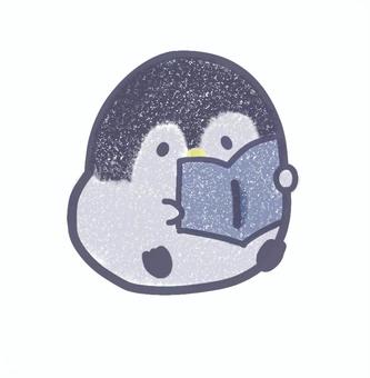 Illustration, penguin, reading, tiny, 