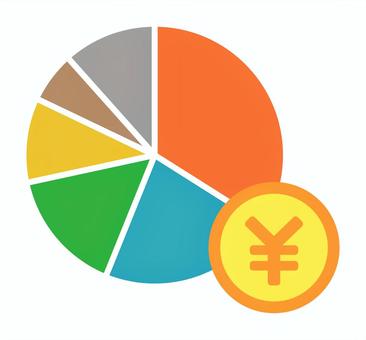 Illustration, ein kreisdiagramm, geld, grafische, 