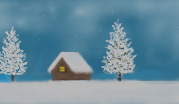 雪の夜 雪の夜 風景,背景,冬のイラスト素材