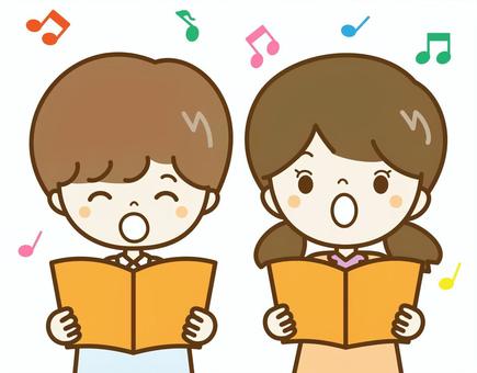 歌を歌う子供5 歌を歌う子供5 音楽,奏でる,歌う,リズム,楽しい,メロディ,譜面,楽譜,子供,かわいいのイラスト素材