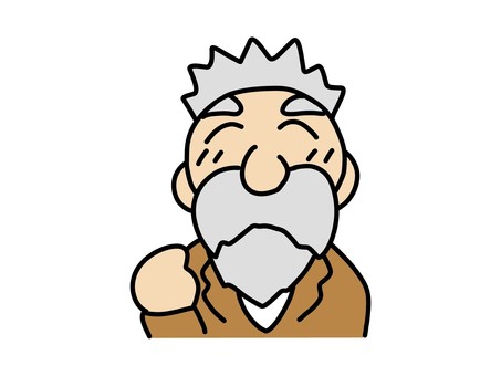 髭のお爺さん 髭のお爺さん おじいさん,高齢者,シニア,男性,笑顔,優しい,髭,老人,お年寄り,年配のイラスト素材
