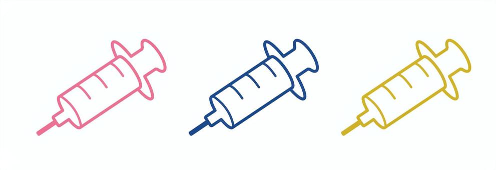 注射器　三色 注射器,医療,シンプル,アイコン,カラーのイラスト素材