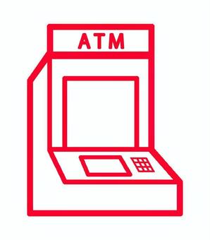 ATMアイコン atm,銀行,コンビニ,貯金,貯蓄,お金,現金,振込,引き落とし,操作のイラスト素材