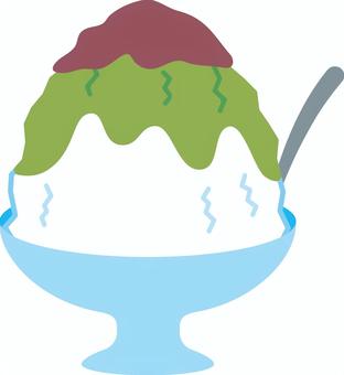 小倉抹茶かき氷 かき氷,抹茶かき氷,抹茶,抹茶シロップ,小倉,あんこ,和風,和スイーツ,和デザート,シロップのイラスト素材