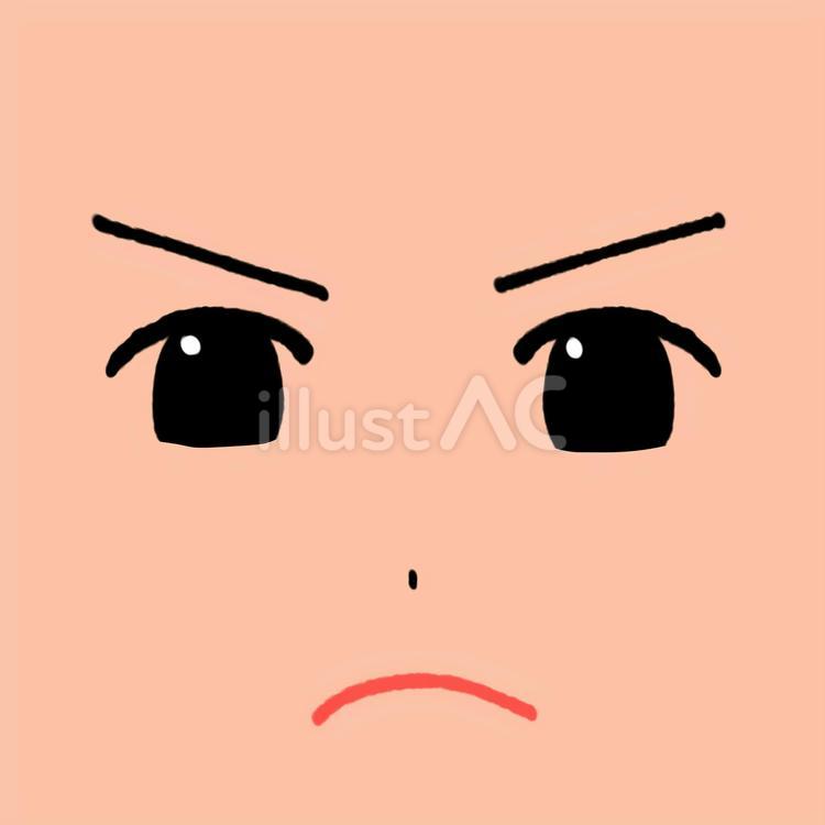 怒った顔のパーツ 怒り,表情,顔のイラスト素材