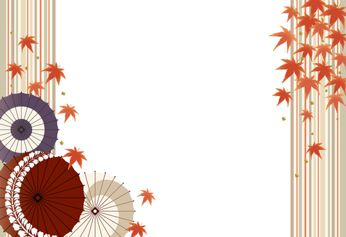 Illustration, japanese style, frame, autumn, 