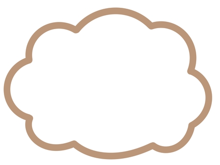 吹き出し　雲型　茶色　線画 吹き出し,雲,雲型,茶色,シンプル,フレーム,気持ち,セリフ,メッセージ,言葉のイラスト素材