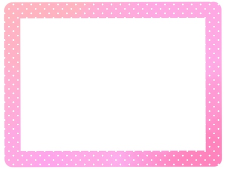 かわいい水玉のフレーム枠：ピンク系