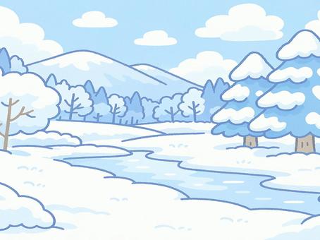 絵本の背景 雪景色