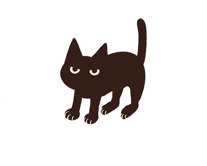 黒ねこ06 黒ねこ06 黒猫,ねこ,怒る,威嚇,手書き,ゆるいのイラスト素材