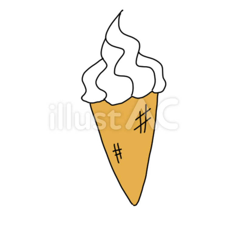 ソフトクリーム バニラ味,冷たいもの,ソフトクリームのイラスト素材