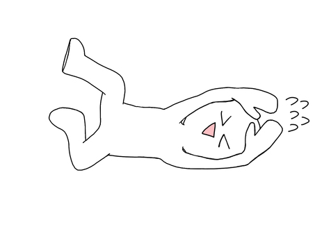 こけて笑顔の棒人間 転ぶ,こける,線画,汗,3ｄ,ｃｇ,棒人間,笑顔のイラスト素材