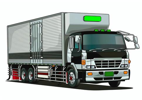 冷凍機付きの大型トラック 大型,トラック,冷凍車,レトロ,冷凍機,箱車,保冷車,イラストのイラスト素材